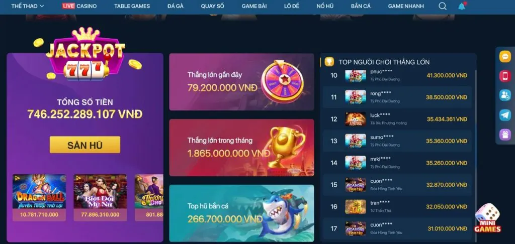 Jackpot lũy tiến tại Hi8802 nổ hũ